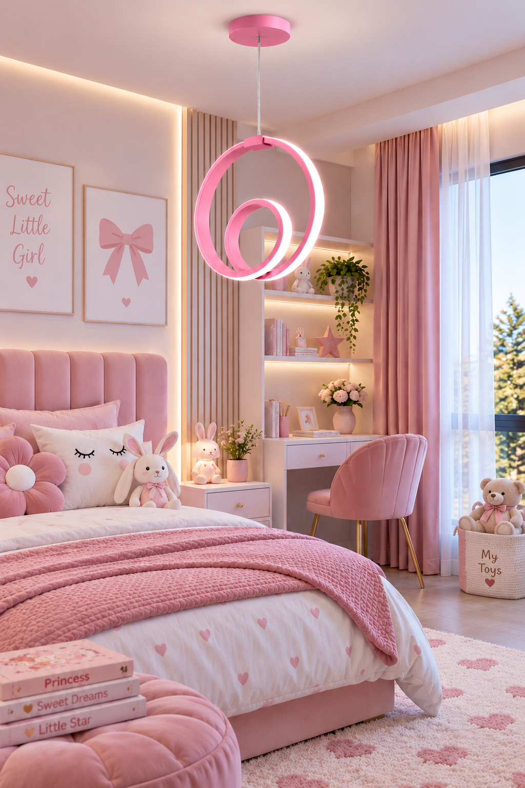 Orjin Pembe Tekli Sarkıt Led Günışığı Ultra Ledli Salon Mutfak Oda Hol Ledli Avize