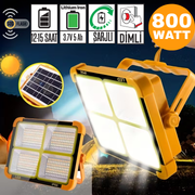 Turbo 800W Güneş Enerjili Solar LED Projektör Taşınabilir 3 Renk ve Çakar Modlu Lamba