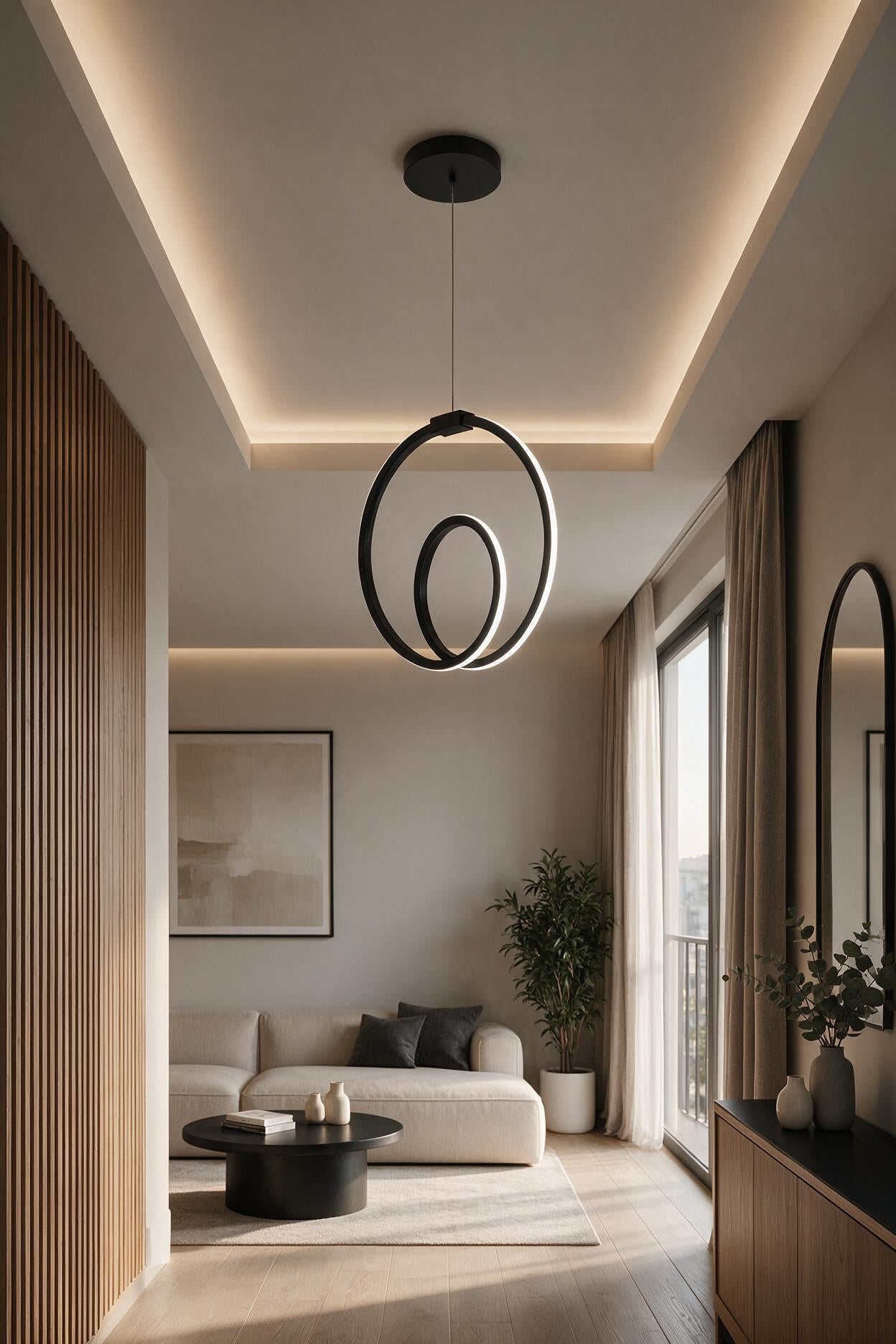 Orjin Siyah Tekli Sarkit Led Beyaz Işık Ultra Ledli Salon Mutfak Oda Hol Ledli Avize