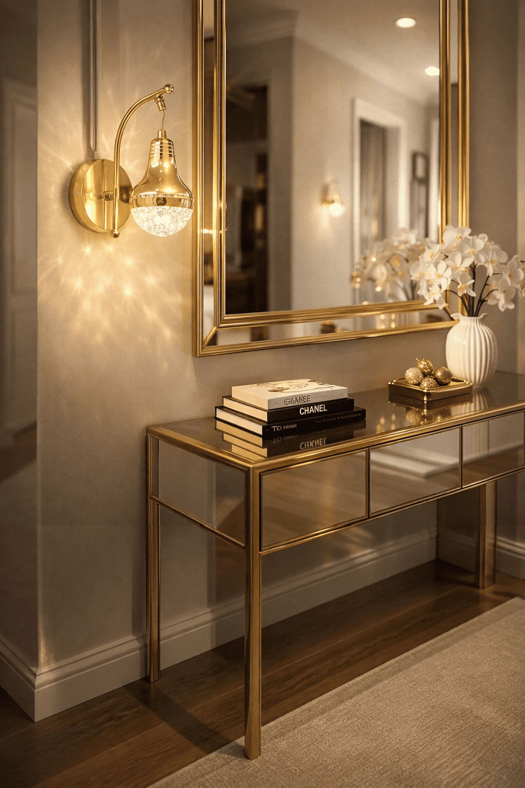 SNM3030 Gold 3 Renk Ledli Lüks Modern Sarkık Tekli Ledli Aplik