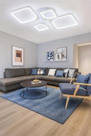MS72005-2 +2 Moderrn 3 Renk Ledli  Beyaz Plafonyer Lüks Modern 4'lü  Ledli Avize