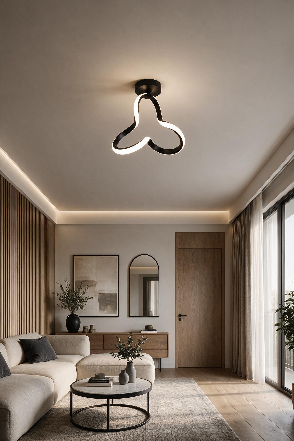 Clover Siyah Tekli Plafonyer Led Günışığı Ultra Ledli Salon Mutfak Oda Hol Ledli Avize