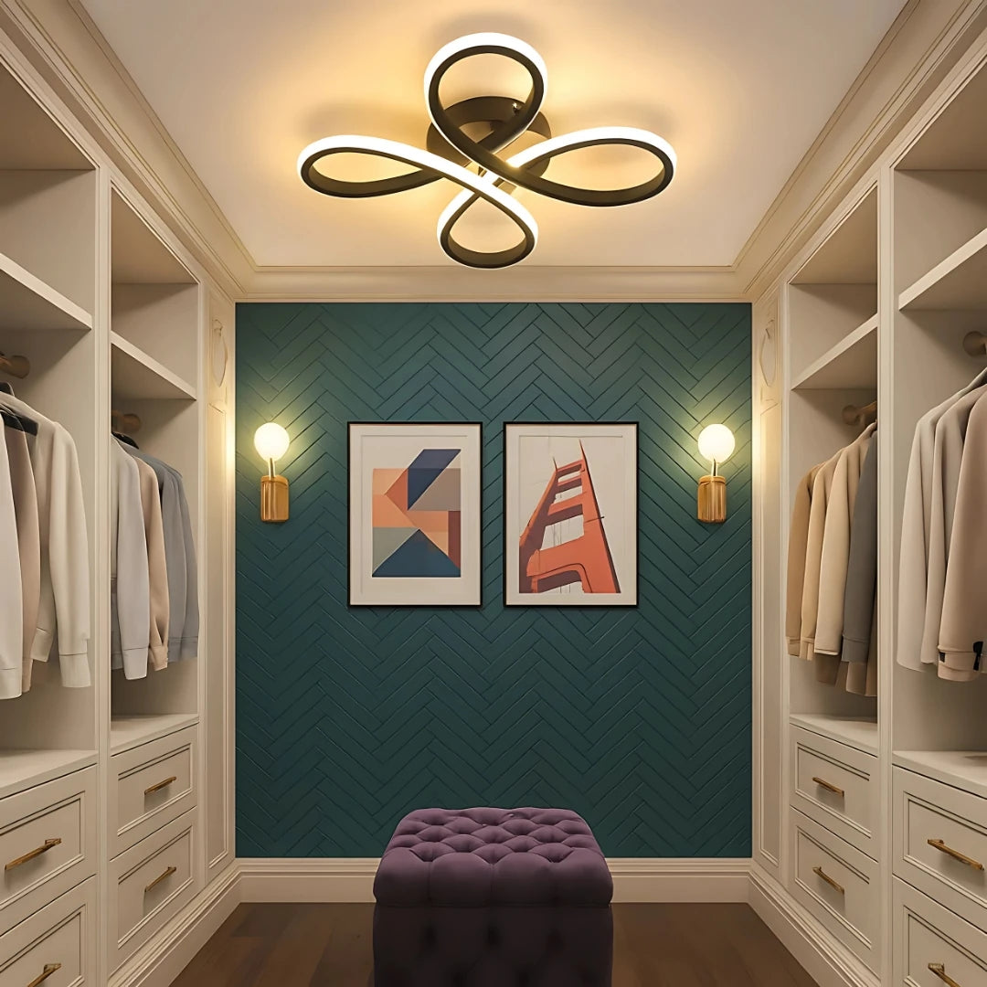Salda Modern Siyah Plafonyer Ultra Power Beyaz Ledli Avize - Çap 40 cm