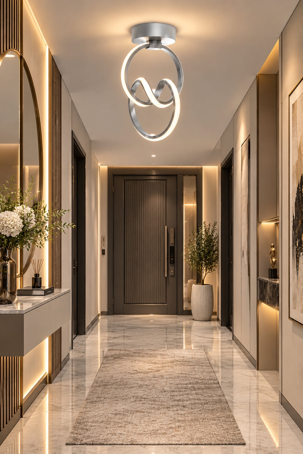 Emily Gri Tekli Plafonyer Led Beyaz Ultra Ledli Salon Mutfak Oda Hol Ledli Avize