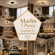 Marlin 7 Parça Avantajlı Ev Aydınlatma Paketi Siyah Beyaz Işık