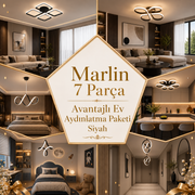Marlin 7 Parça Avantajlı Ev Aydınlatma Paketi Siyah Beyaz Işık